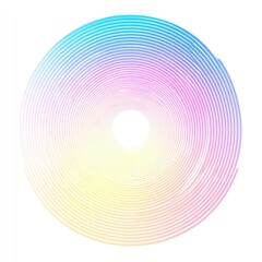 Radiant circle in pastel gradients, against white background