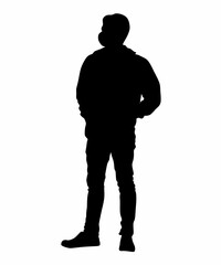 silhouette of a man in casual style