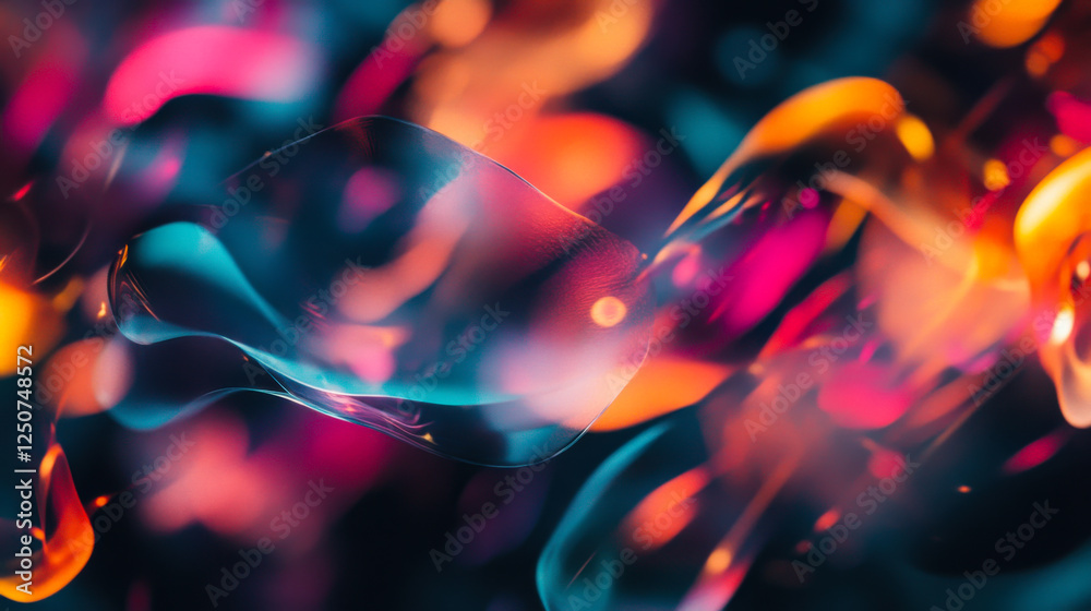 Poster colorful abstract patterns of swirling smoke create an mesmerizing visual display in a dark backgrou