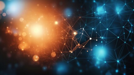 Fototapeta premium Abstract Network Design: A Futuristic Exploration of Interconnected Nodes and Data Flow