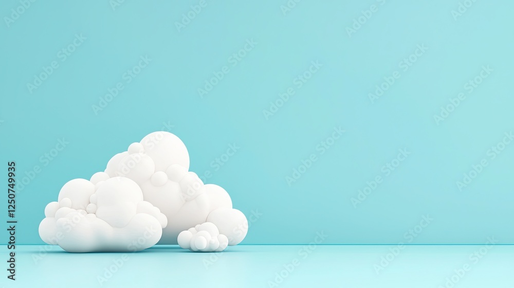 Canvas Prints spray cloud subtle, soft white clouds on blue background with minimalist design for creative project