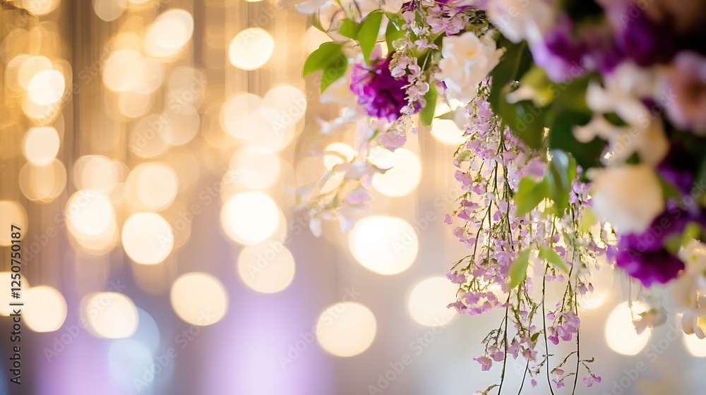 Poster beautiful floral arrangement with soft bokeh background creating a dreamy effect for event decoratio