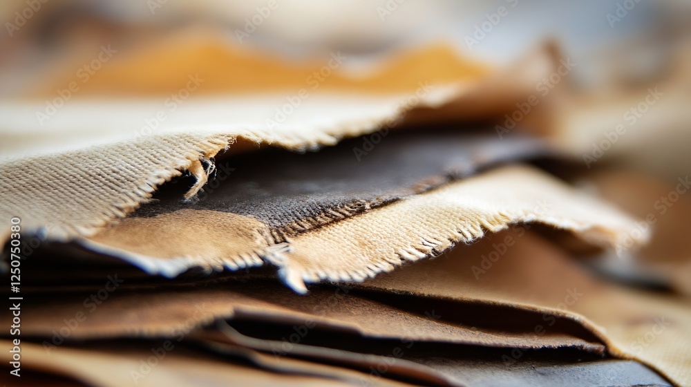 Aufkleber A collection of assorted fabric pieces showcasing different textures and colors for textile design : Generative AI