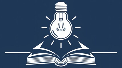 illustration of a light bulb and books
