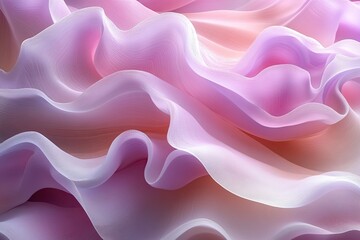 Abstract pink fabric waves; soft, flowing texture. Perfect for backgrounds, fashion, or beauty projects; evokes elegance and serenity.