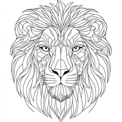 Obraz premium Adorable Lion Coloring Page for Kids Simple and Fun