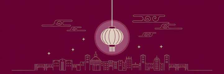 Obraz premium Asian Chinese Lantern Icon Logo No Text Space For Copy