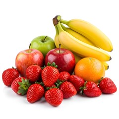 Fruits on White Background &ndash; Fresh and Healthy Selection
