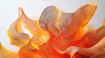 Vibrant flame with intricate layers, against white background