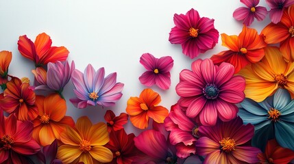 Vibrant floral bouquet design, against white background