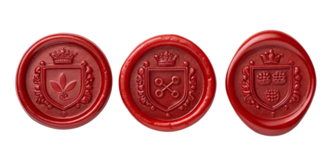 Red Wax Seal on White, Classic Sealing Wax, Vintage Document Seal, PNG Transparent