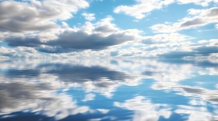 Obraz premium Breathtaking sky reflection over tranquil water creating perfect harmony in a peaceful landscape : Generative AI
