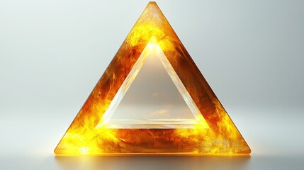 Vibrant triangle in glowing yellow tones, against white background