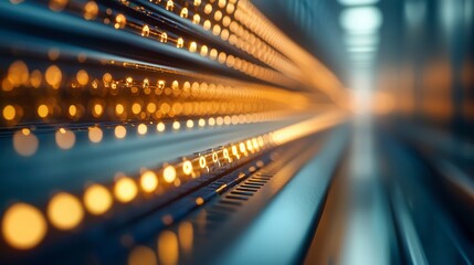 Abstract Technological Background with Glowing Lights