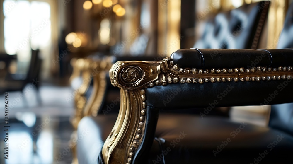 Aufkleber detailed closeup of a luxurious armchair showcasing intricate craftsmanship and elegant design eleme