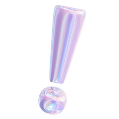 3D Iridescent Purple Exclamation Mark 