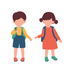 A pair of happy children holding hands, symbolizing friendship or sibling love.