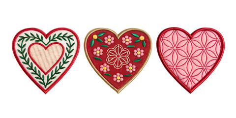 Heart Embroidered Patch Badge on White, Adorable Heart Design, Fun and Trendy Patch, PNG Transparent
