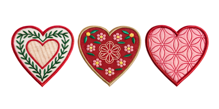 Heart Embroidered Patch Badge on White, Adorable Heart Design, Fun and Trendy Patch, PNG Transparent