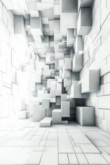 Abstract 3D Geometric Digital Background, Generative AI