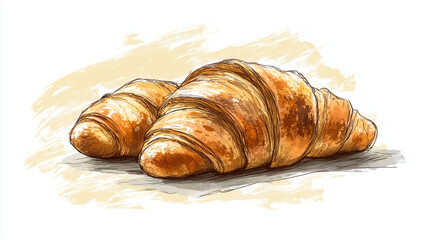 croissant isolated illustration on white background 
