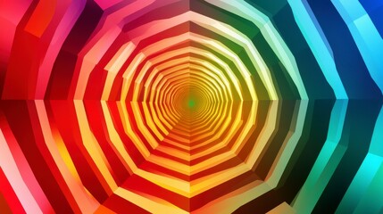 Abstract Geometric Tunnel Design with Vibrant Colors