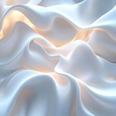Fototapeta premium 3D Light White Digital Background with Elegant Flow, Generative AI