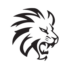 Obraz premium attacking lion head vector look