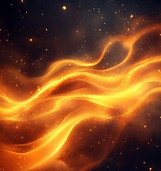 Abstract Fire Digital Background with Glowing Lights, Generative AI