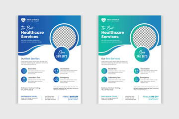 Creative medical healthcare flyer poster template design	