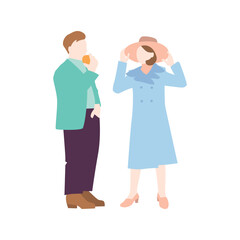 A frustrated couple arguing, emphasizing communication issues or conflict.