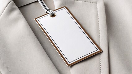 Sleek metallic-accented price tag mockup for designer wear showcasing a stylish and modern aesthetic ideal for retail and fashion branding presentations.
