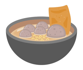 Indonesian meatball soup (Bakso)
