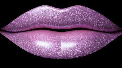 Glossy vibrant pink lipstick applied in a close up detailed 3D showcasing the texture shine and sensual allure of the makeup