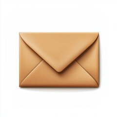brown kraft paper envelope isolated on white