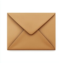 brown kraft paper envelope isolated on white