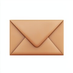 brown kraft paper envelope isolated on white