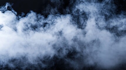Fototapeta premium Thick white smoke billowing against a dark background creating a sense of mystery and drama : Generative AI