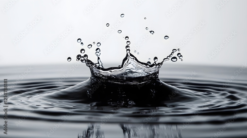 Poster captivating water splash and droplet abstract art with rippling fluid motion and clean refreshing tr