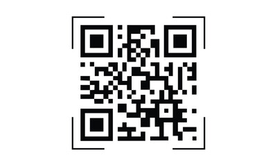 Fototapeta premium QR code simple icon flat design for your site or application. Easily editable