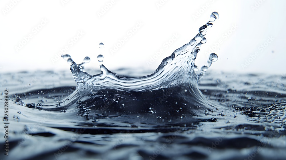 Leinwandbilder dramatic water splash creating a mesmerizing ripple effect in calm transparent liquid the image show