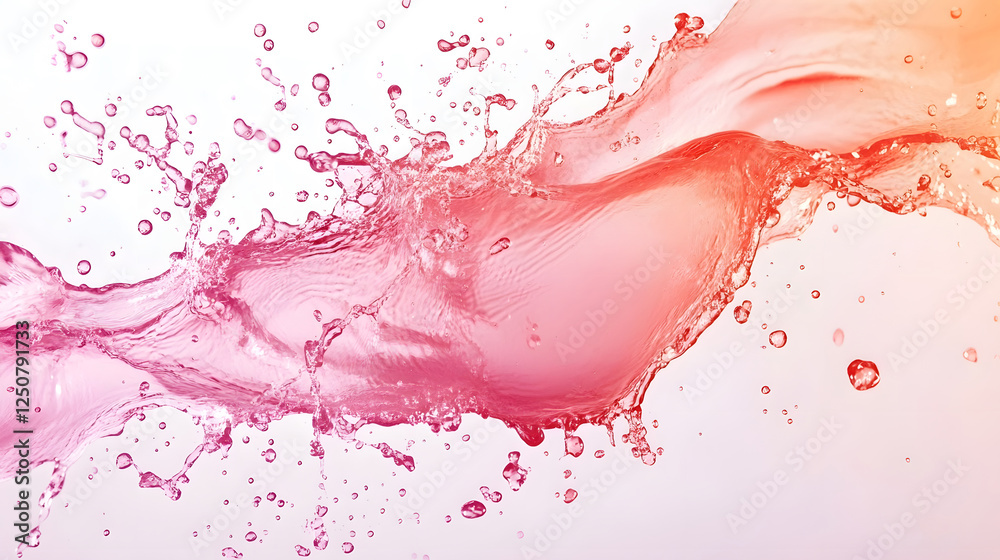 Leinwandbilder mesmerizing abstract art featuring a dynamic splash of vibrant liquid in shades of red orange and pi
