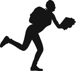 Decoration Student Jumping Happiness Silhouette