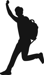 Decoration Student Jumping Happiness Silhouette