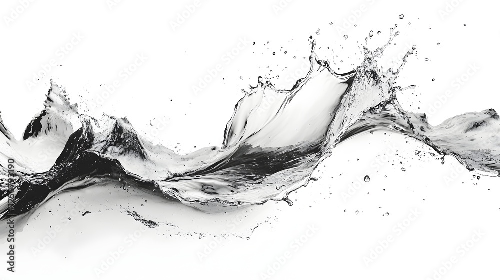 Aufkleber Powerful Water Splash Abstract Background with Dynamic Motion and Energetic Droplets  Captivating and Mesmerizing Fluid Texture with Vibrant Water Eruption and Splashing Effects