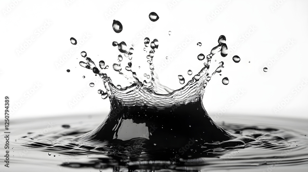 Fototapete stunning black and white image capturing the mesmerizing moment of a splash of water droplets creati