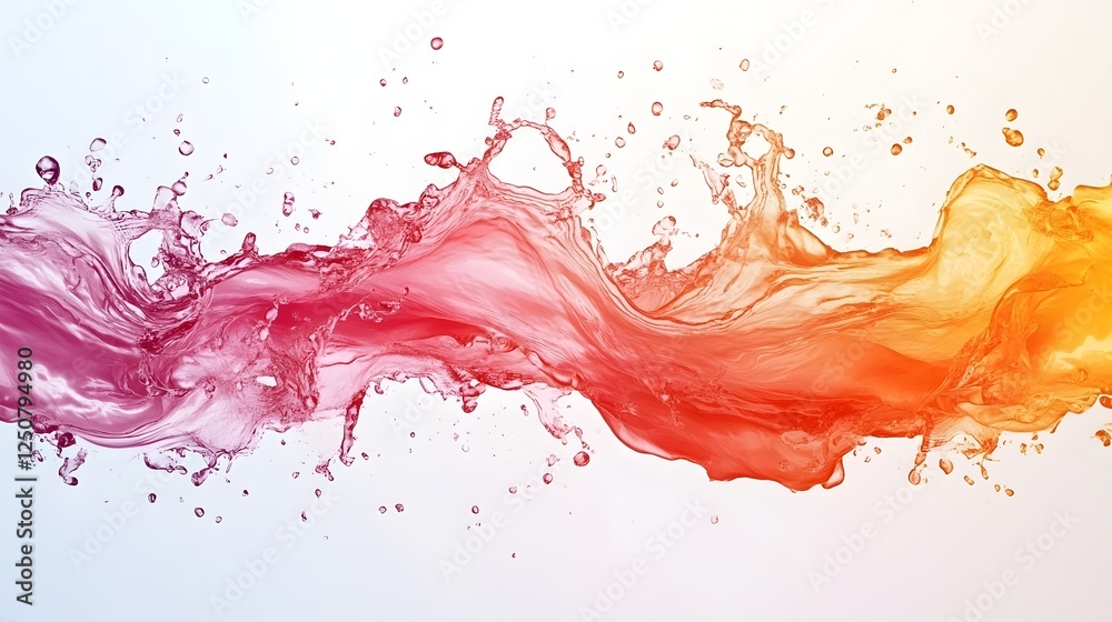 Poster Vibrant Colorful Liquid Flow with Splashing Energy Effects Abstract Background  Dynamic motion paint like texture and digital art elements create a striking modern and captivating visual composition