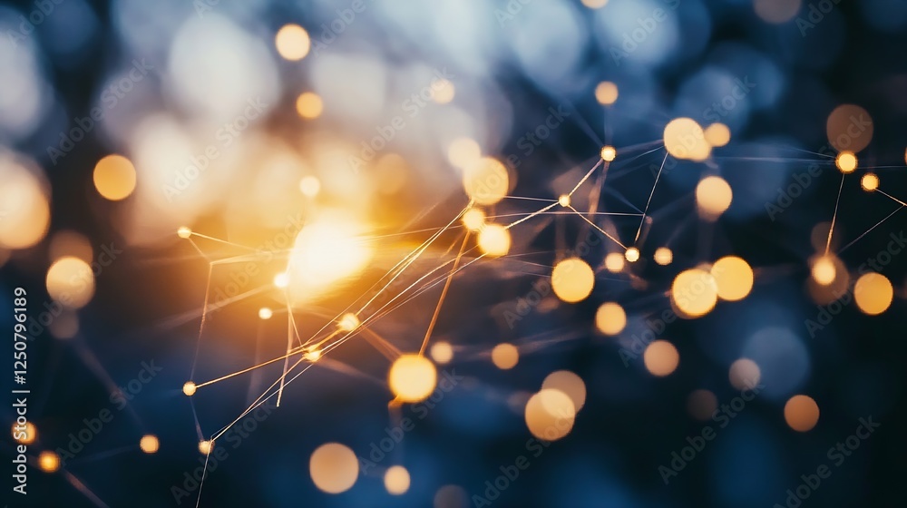 Aufkleber Beautiful Abstract Background with Soft Bokeh Lights in Warm Colors Creating a Dreamy Atmosphere : Generative AI