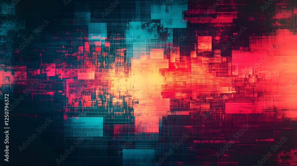 Fototapete vibrant dynamic and captivating digital abstract artwork featuring a glitch inspired futuristic tech