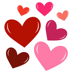 Valentine's red and pink heart shaped love symbol decoration.